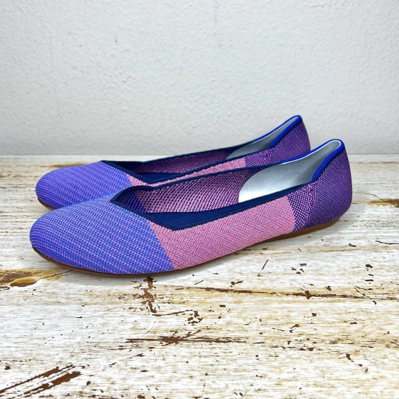 Rothy's Shoes - Rothy's Colorblock Metallic Lilac Knitted Flats Sandals Size 11